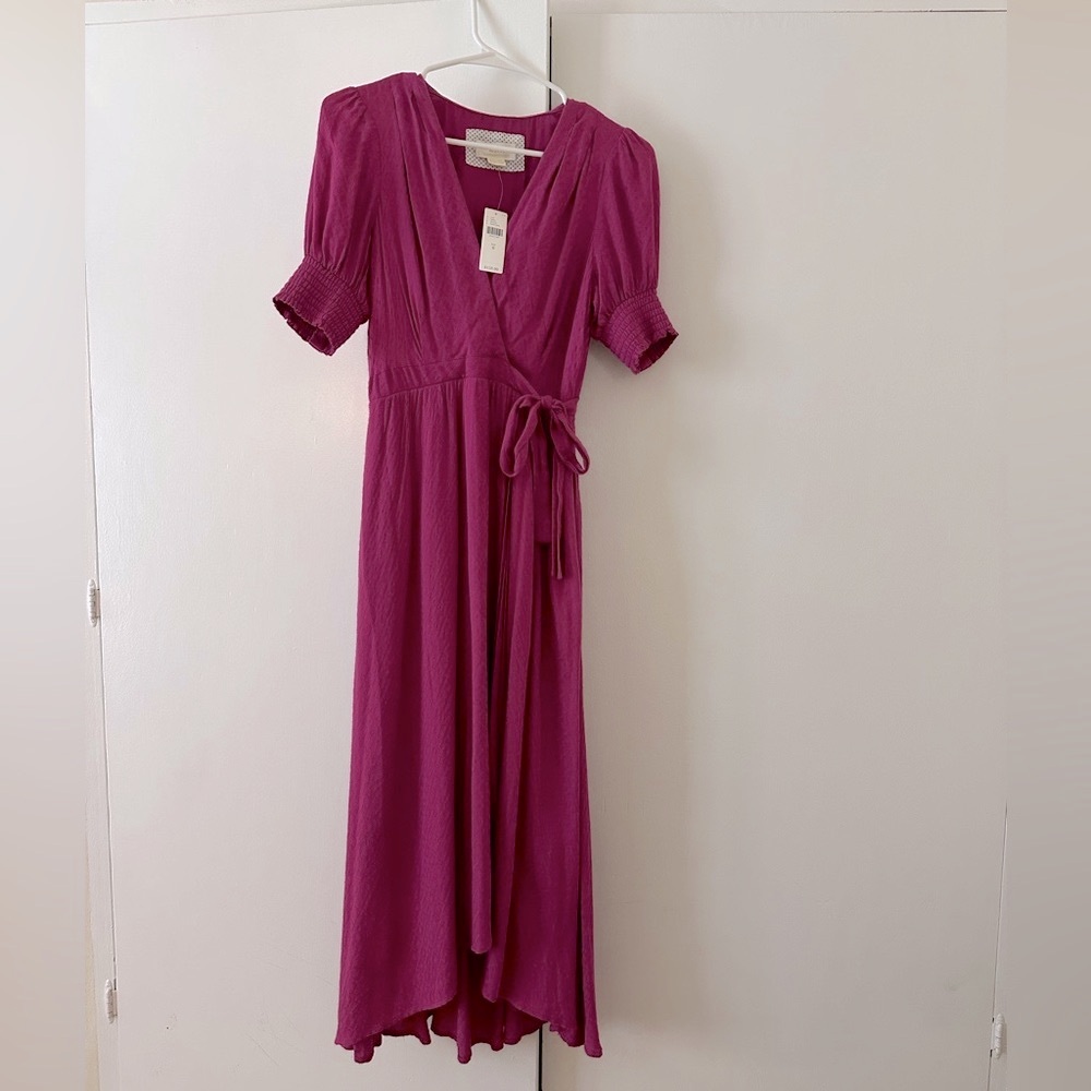 Anthropologie Magenta High Low Dress